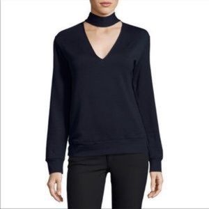 BAILEY 44 Dark Blue V-neck Cut Sweater